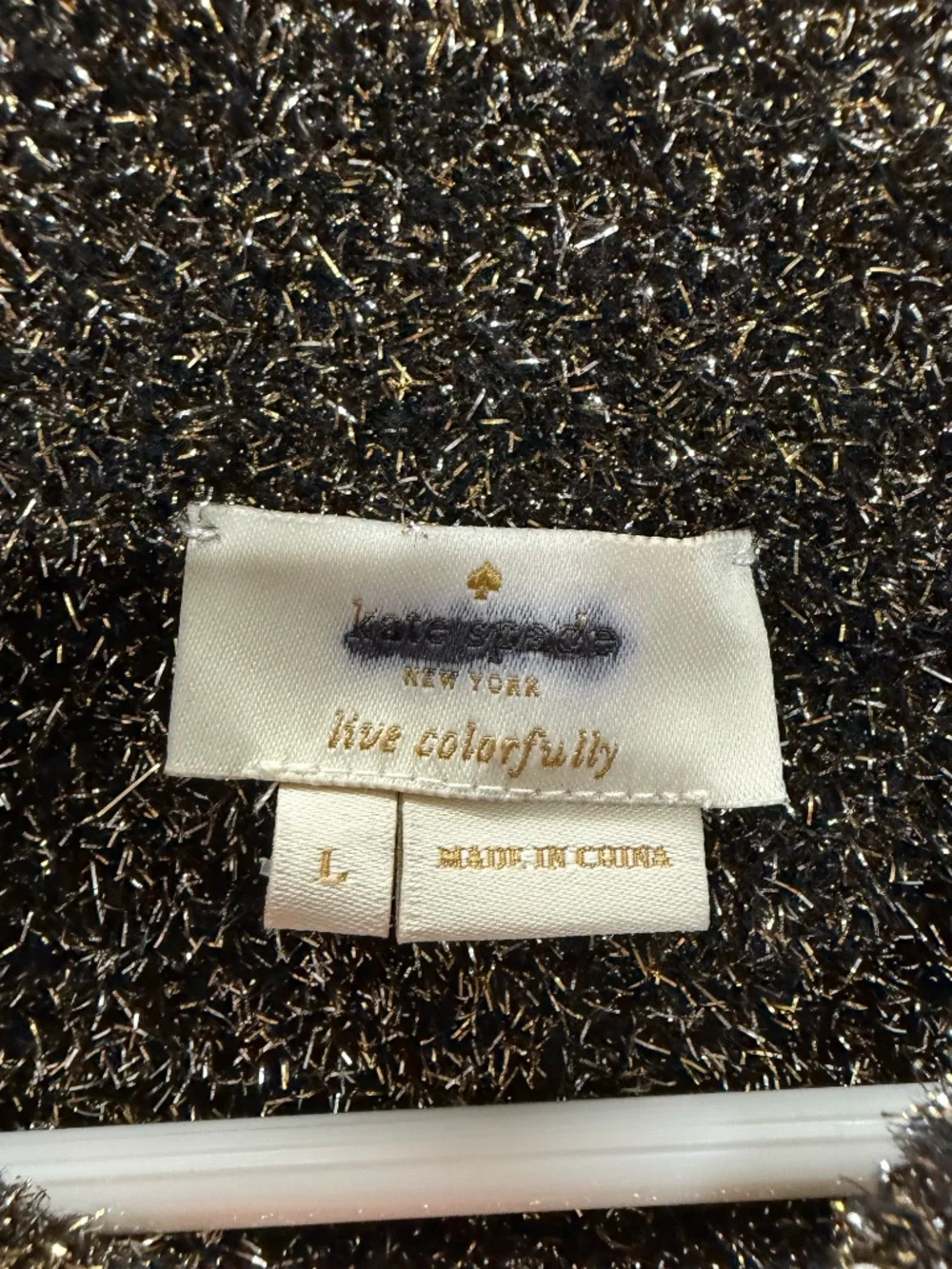 NWOT Kate Spade Metallic Textured Short Sleeve Sweater - size L